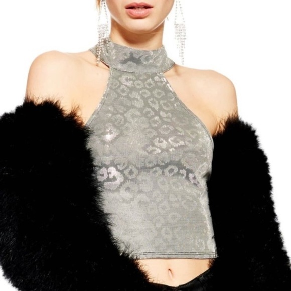 TopShop Metallic Cheetah Halter - Picture 1 of 16